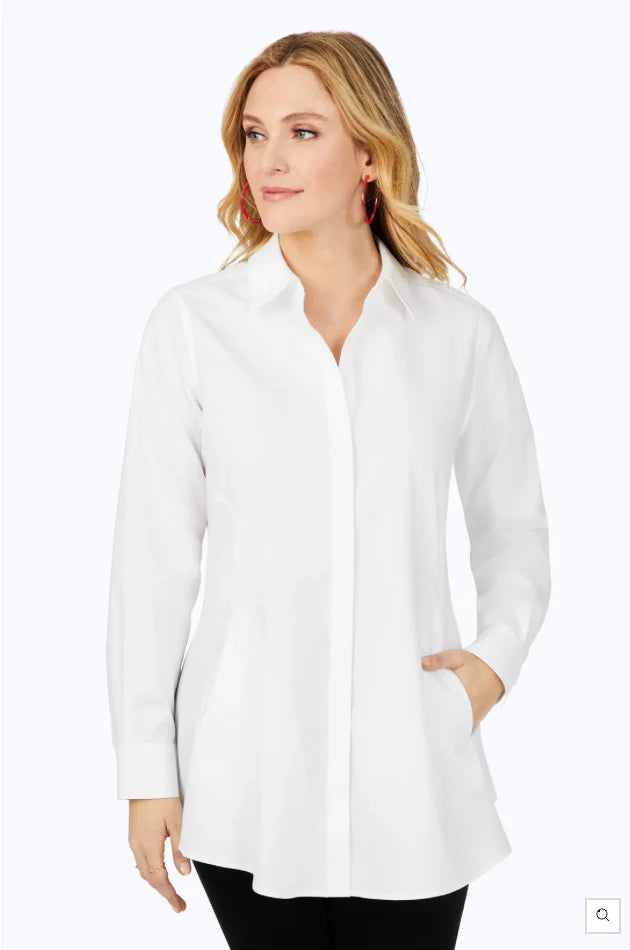 Cici Non-Iron Cotton Tunic w/Pockets I Foxcroft