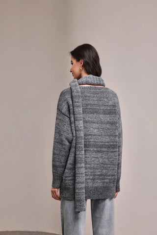 Grey Knit Sweater & Scarf I Mama's