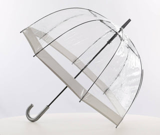 Clear Dome Vinyl Umbrella Silver I Soake