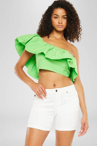 Kancan | Mina Mid Rise White Shorts