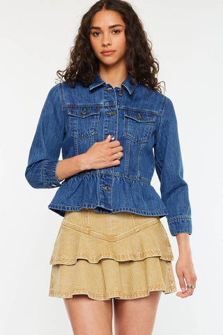 Kancan | Classic Fit Peplum Denim Jacket