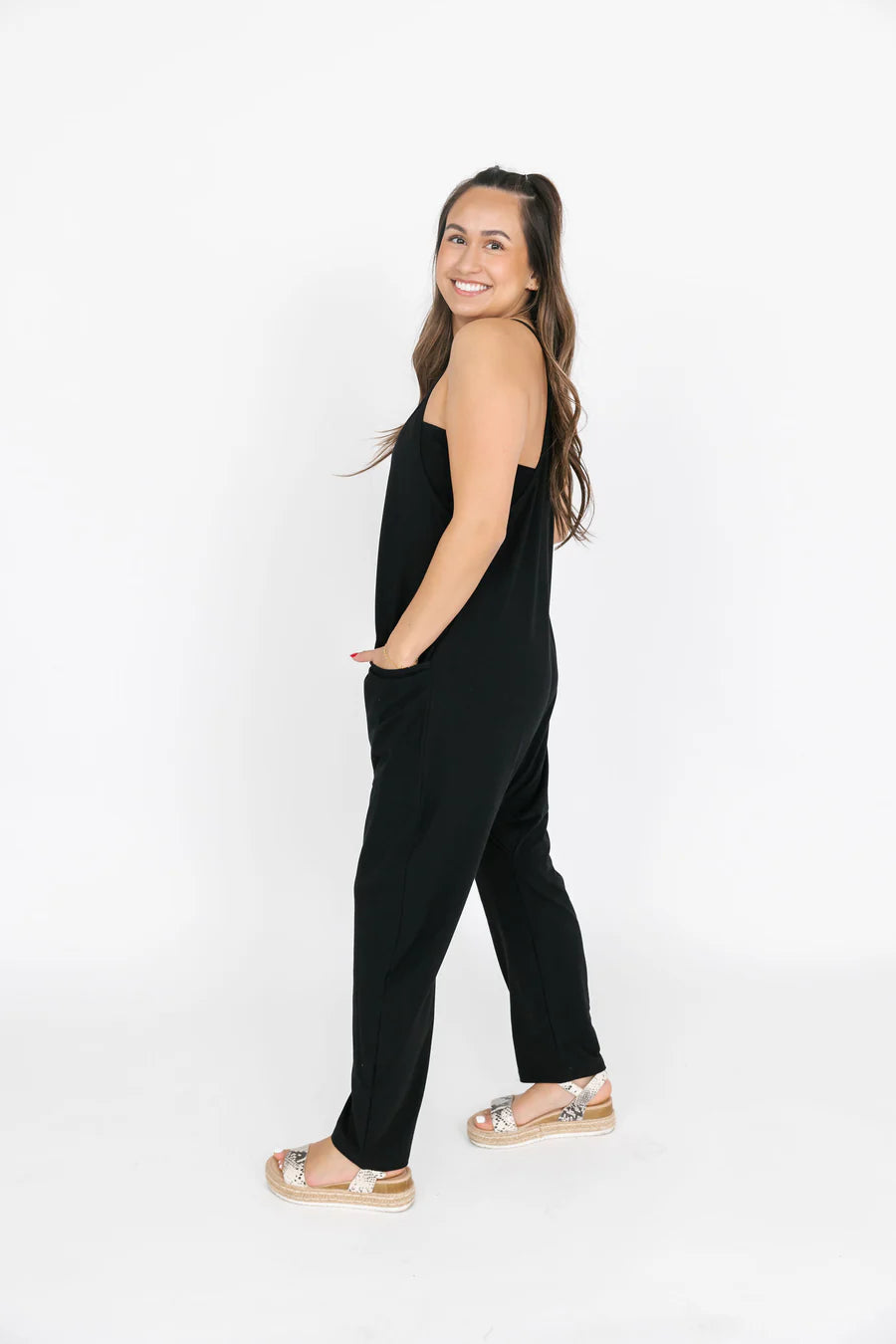 Smash & Tess Abigael Romper in Midnight Black