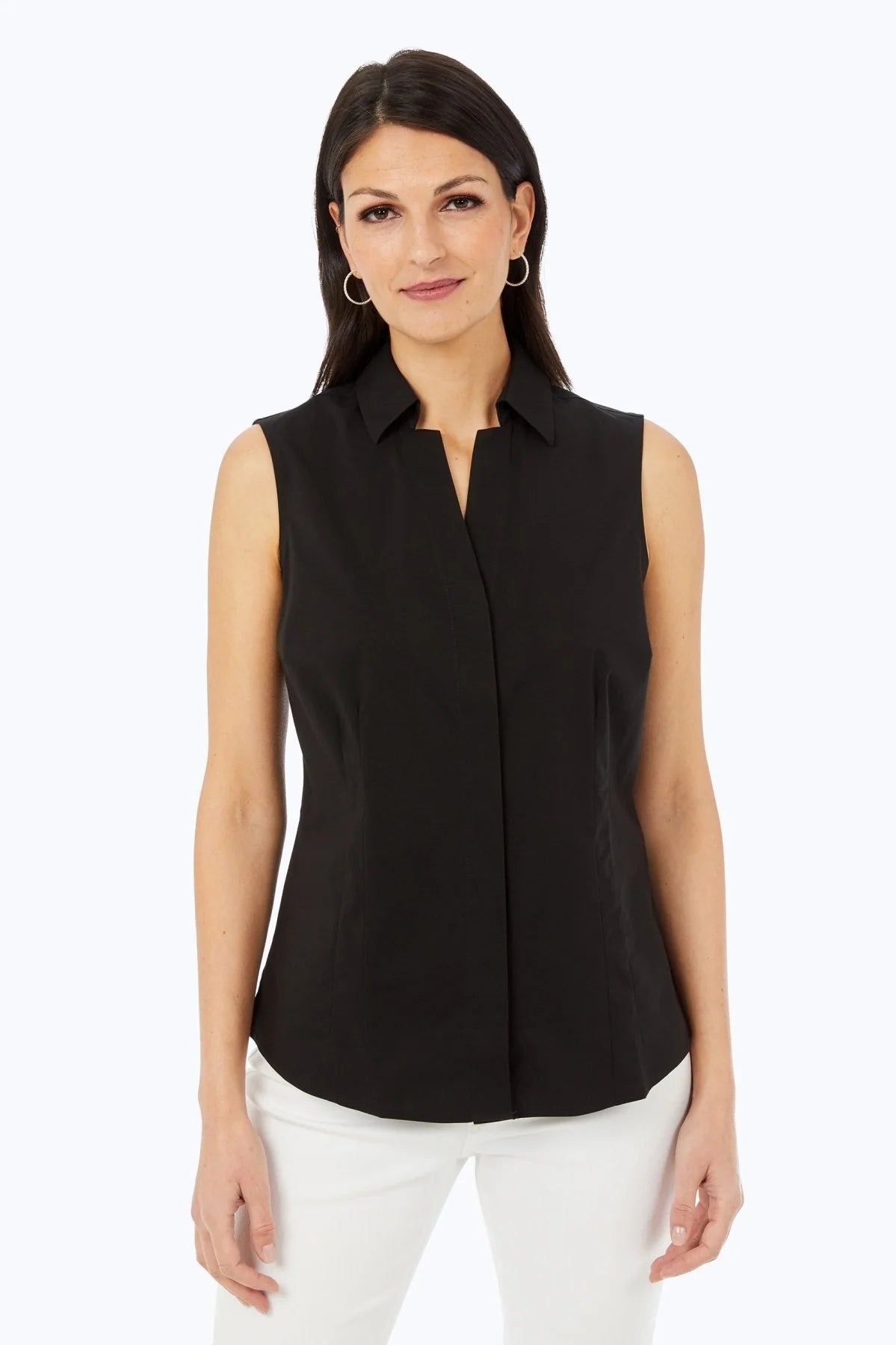 Taylor No Iron Stretch Sleeveless Shirt I Foxcroft