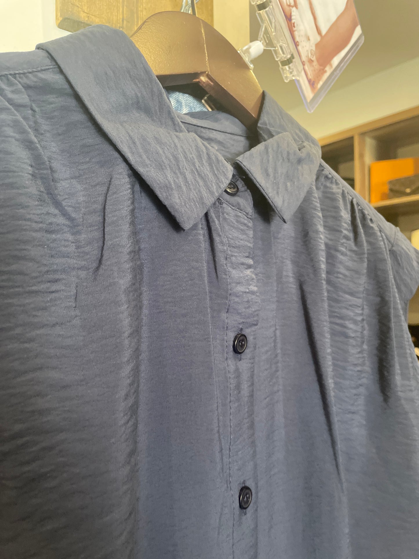 Lola Espeleta Navy Tie Blouse