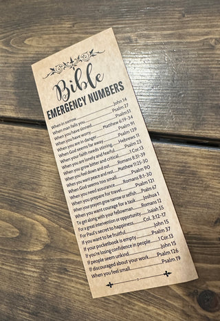 Bible Emergency Numbers Bookmark