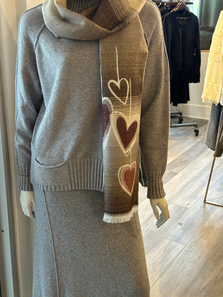 Alias Heart Scarf - Burgundy I Parsley & Sage