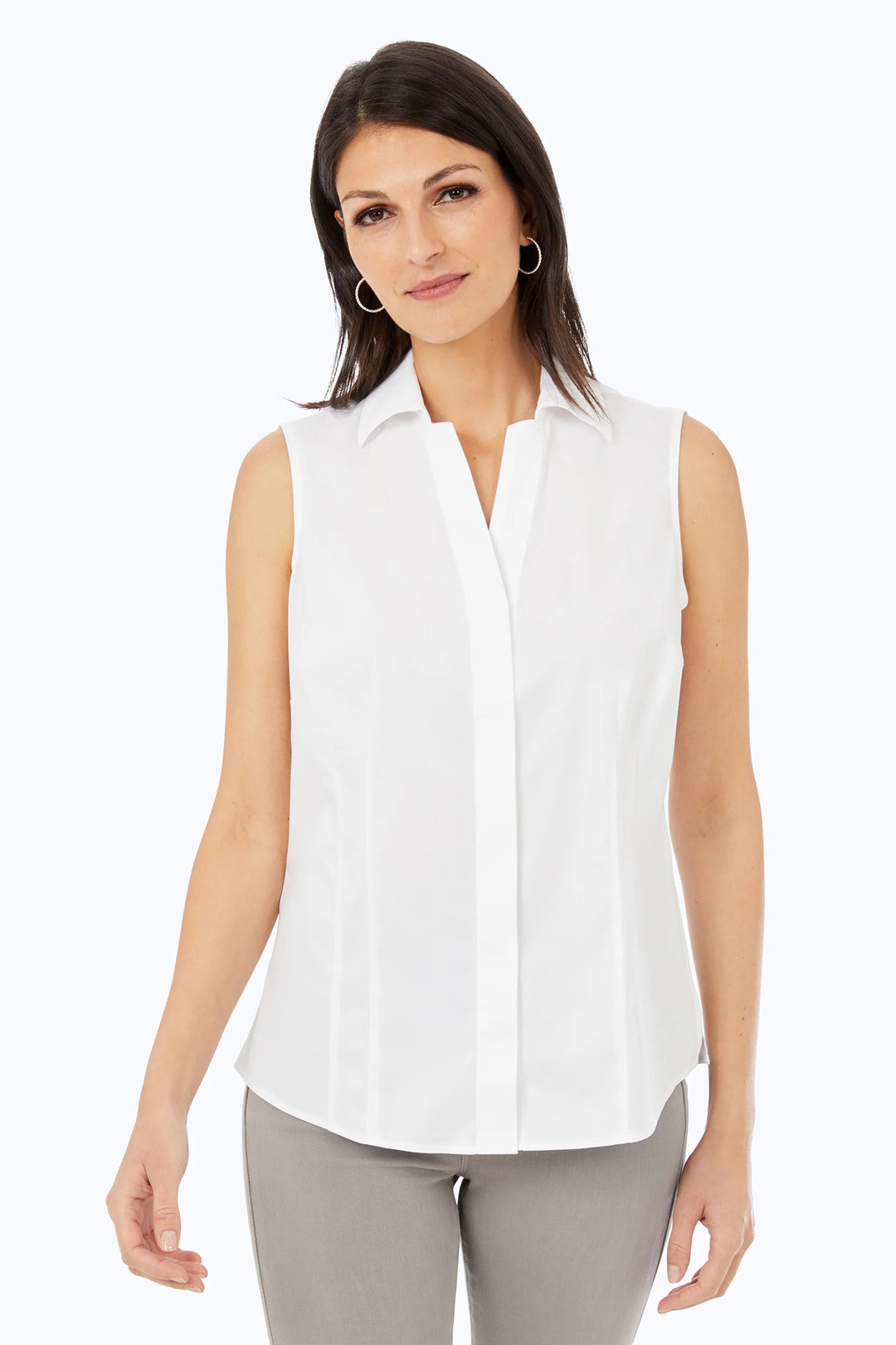 Taylor No Iron Stretch Sleeveless Shirt I Foxcroft