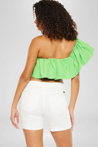 Kancan | Mina Mid Rise White Shorts