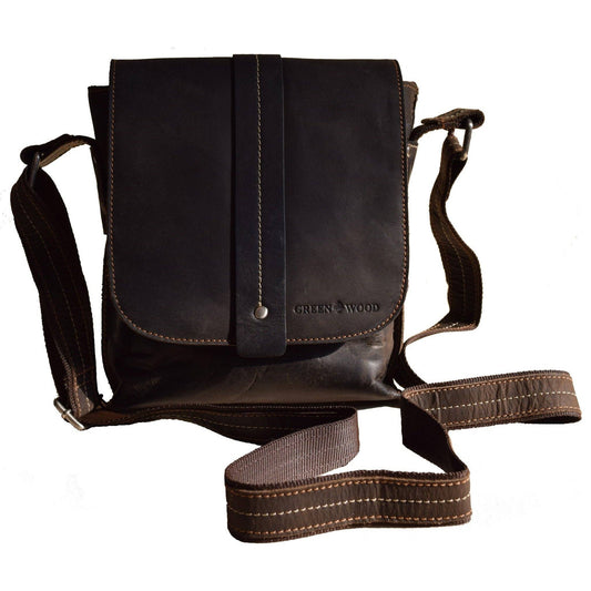 Greenwood Leather Mini Messenger Bag Henrik -  Dark Brown