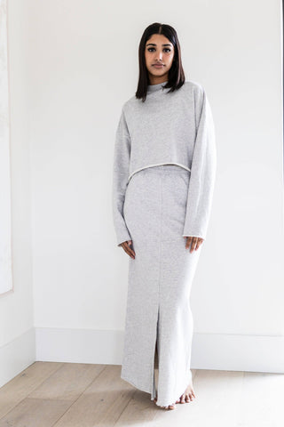 The Sunday Maxi 2 Piece Set in Heather Grey