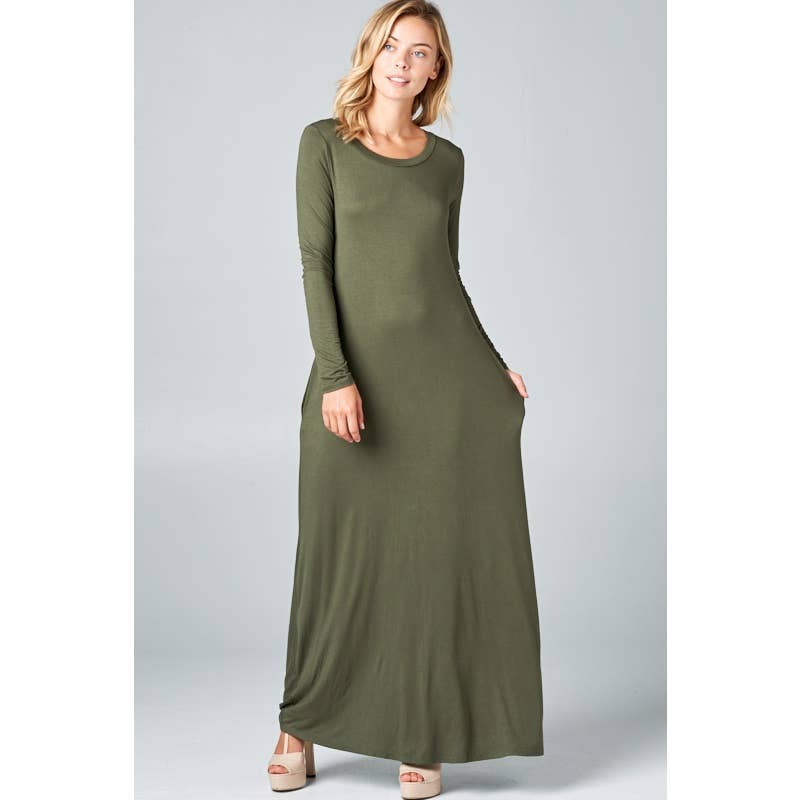 Jersey Classic Shift Maxi Dress