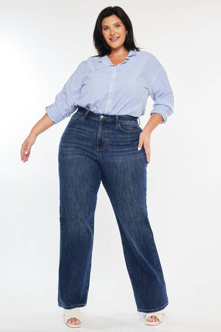 Stellar Essentials High Rise Wide Leg Jeans (Plus Size)