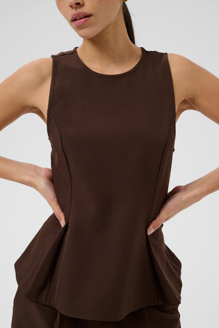 KAlima Peplum Top | Coffee Bean