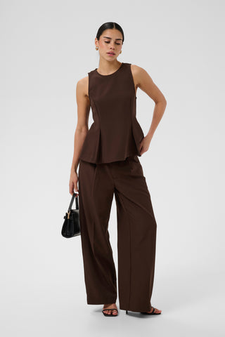 KAlima Peplum Top | Coffee Bean