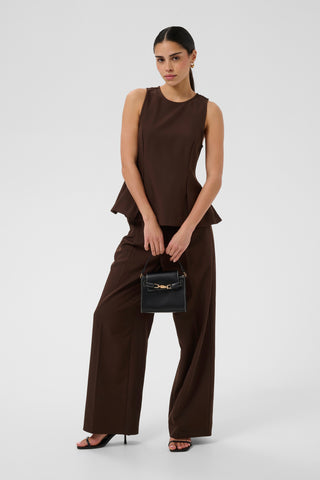 KAlima Peplum Top | Coffee Bean
