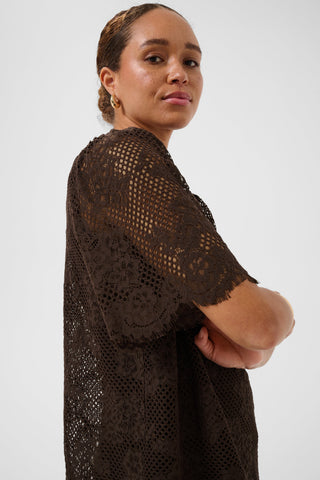 KAcornelia Lace Blouse - Coffee Bean