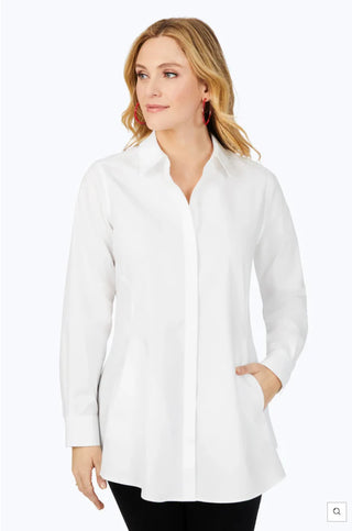Cici Non-Iron Cotton Tunic w/Pockets I Foxcroft
