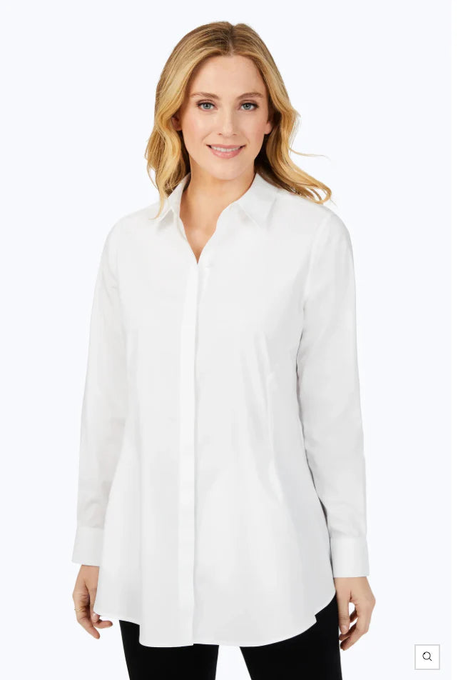 Cici Non-Iron Cotton Tunic w/Pockets I Foxcroft