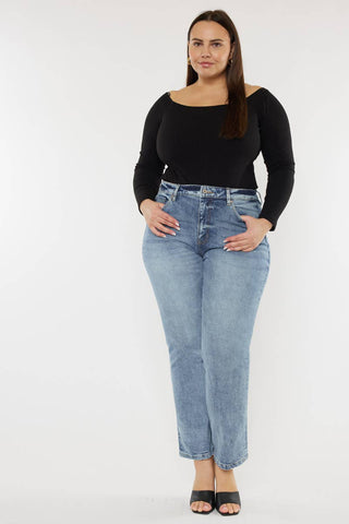 Tilda High Rise Slim Fit Straight Leg Jeans I Kancan