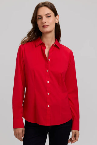 June No Iron Long Sleeve Blouse - Simply Red