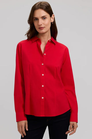 June No Iron Long Sleeve Blouse - Simply Red