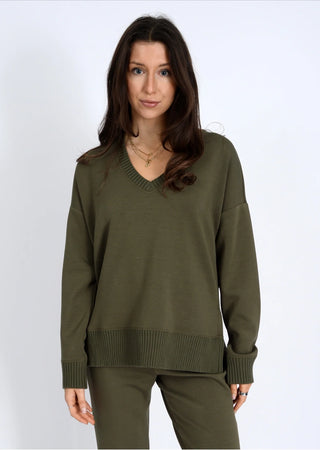 Vixie Sof Knit Rib Sweater - Olive I RD Style