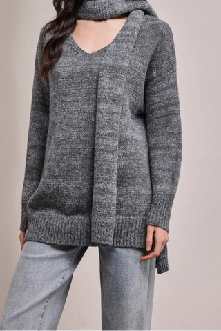 Grey Knit Sweater & Scarf I Mama's