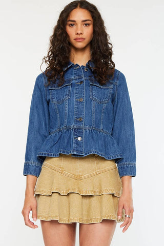Kancan | Classic Fit Peplum Denim Jacket