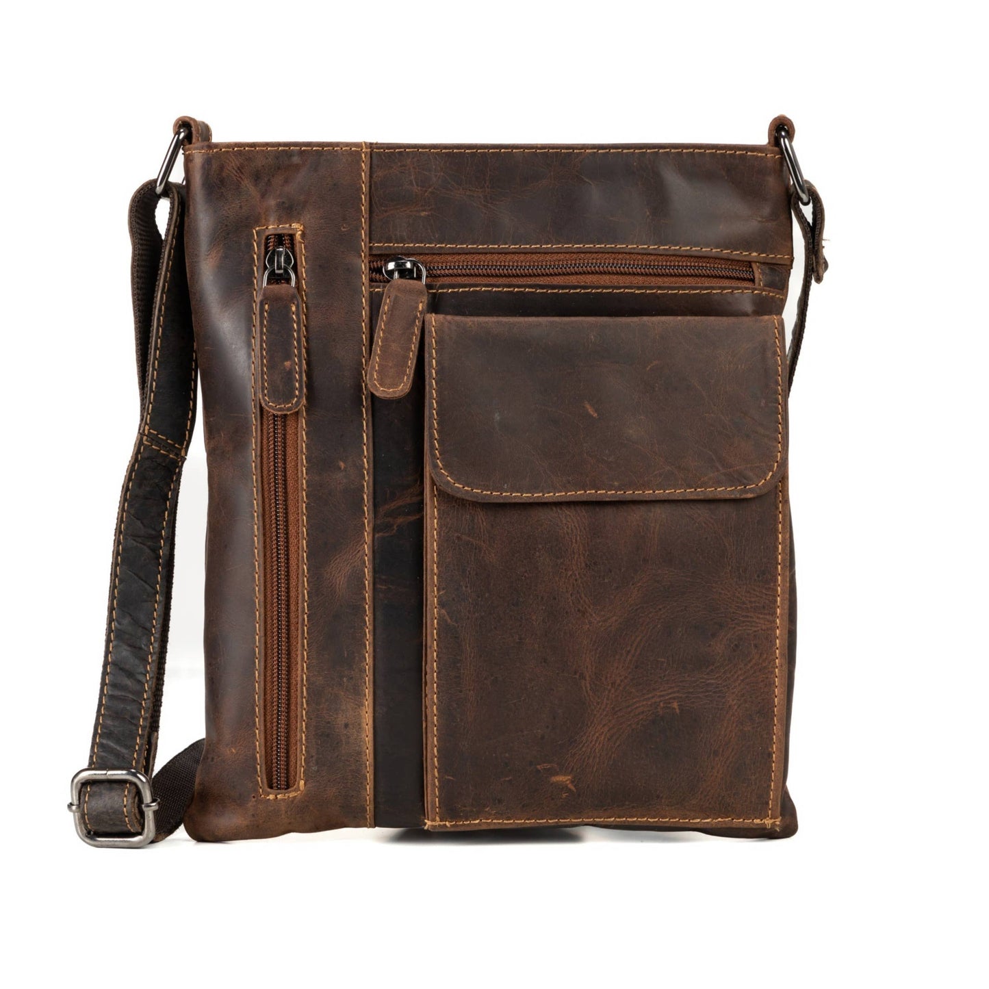 Greenwood Leather Crossbody Bag - Brown