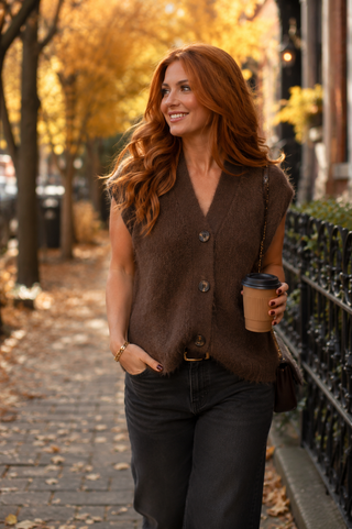 BYMillers Button Vest - Java Melange