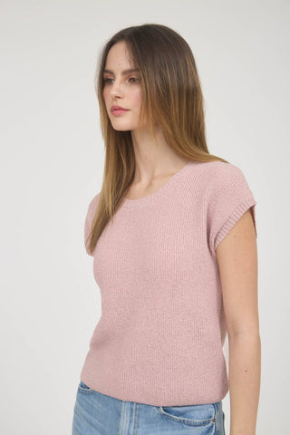 Dusty Pink Sheer Tie Knit Sweater