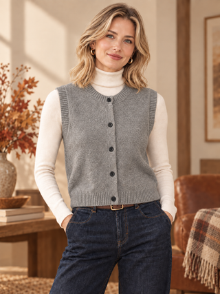 The Everyday Button Knit Vest