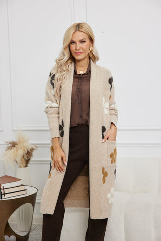 Textured Jacquard Cardigan - Beige