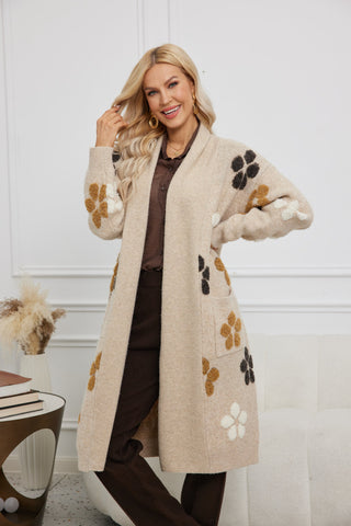 Textured Jacquard Cardigan - Beige