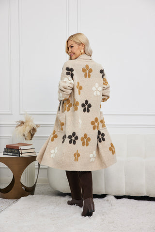 Textured Jacquard Cardigan - Beige