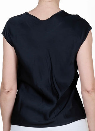 Black Silk Blend Tee I Angela Mara
