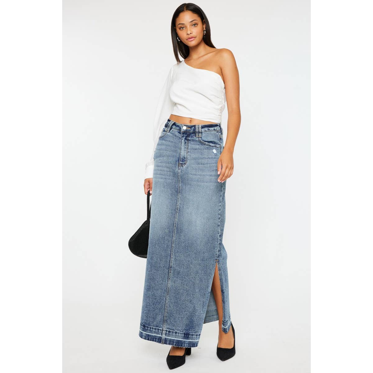 Kancan Tracy Maxi Denim Skirt