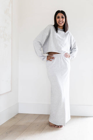 The Sunday Maxi 2 Piece Set in Heather Grey
