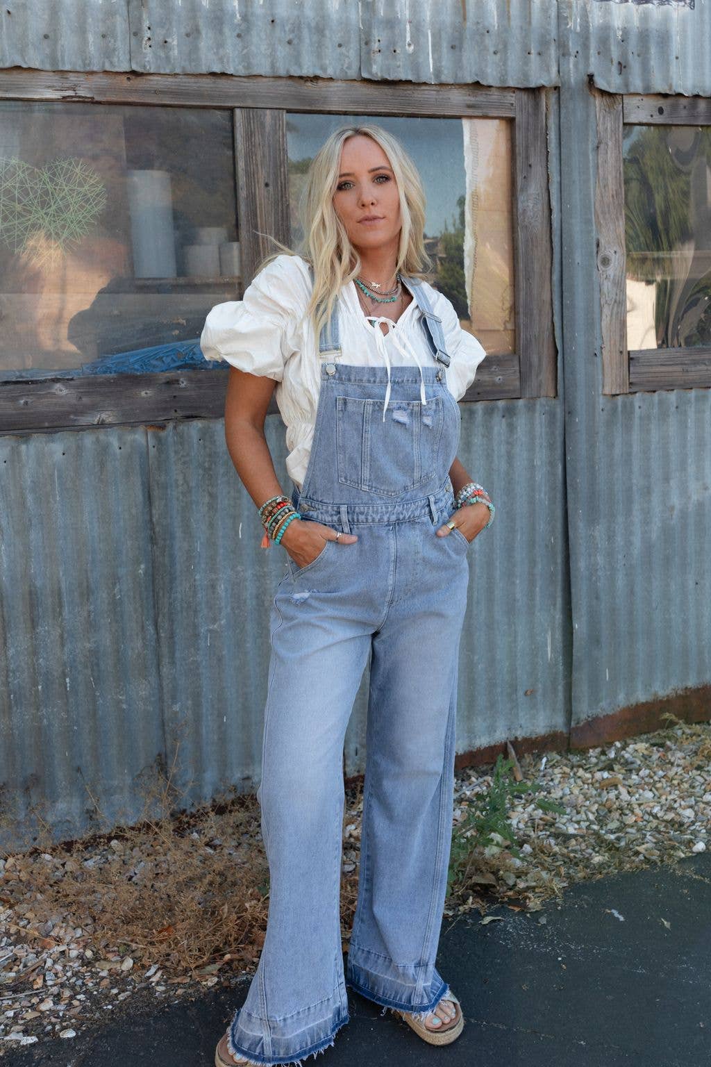 Three Bird Nest Cali Dream Denim Overalls | Light Wash