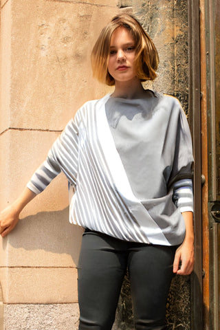 Valery Relaxed Knit Sweater Bold Stripes | Black