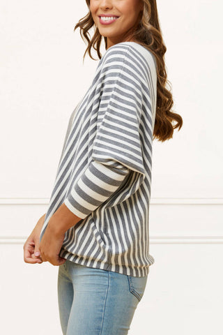 Valery Relaxed Knit Sweater Bold Stripes | Black