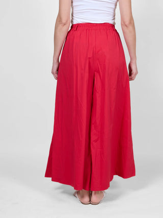 Red Extra Wide Leg Trouser I Angela Mara