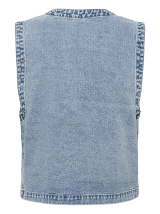 CUtiala Aniceta Embroidered Denim Vest