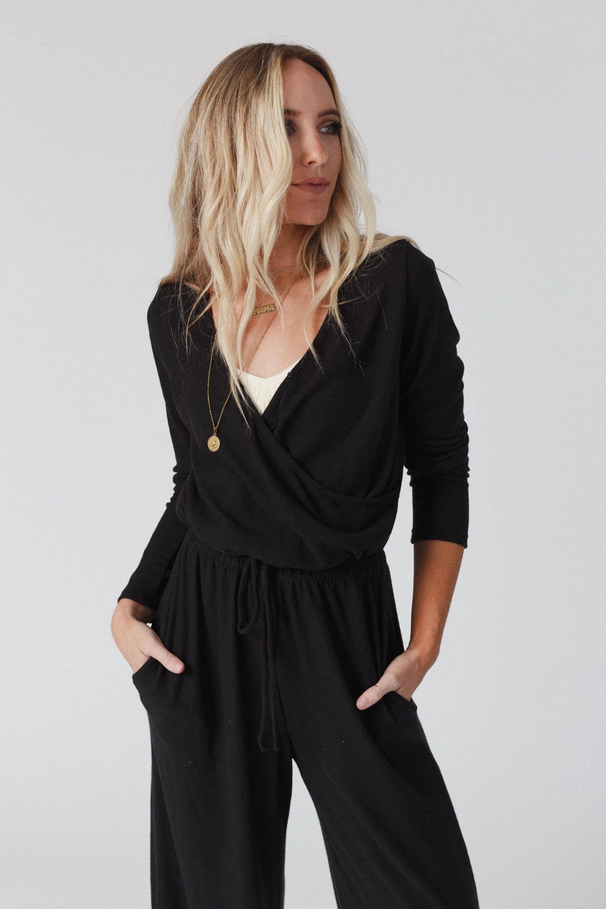 Three Bird Nest | As It Was Cross Front Jumpsuit | Black