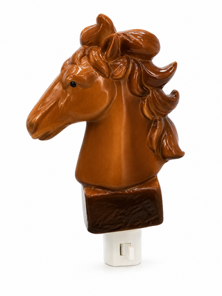 Midnight Stallion Porcelain Nightlight