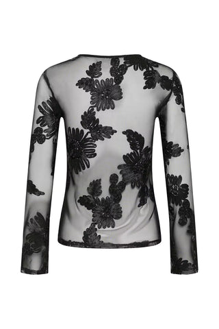 KAjulianne Bloom & Sheer Floral Appliqué Top