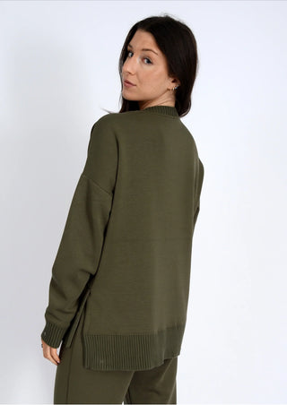 Vixie Sof Knit Rib Sweater - Olive I RD Style