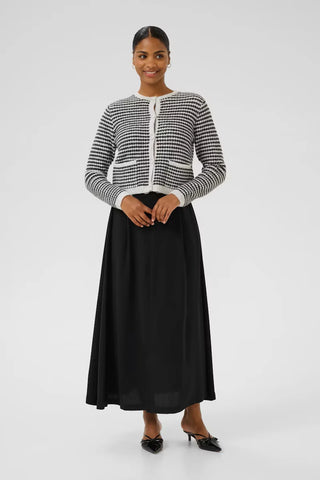 KAellery Knit Cardigan - Light Grey/Black I Kaffe