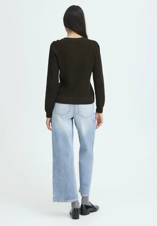 The Rowan Button-Shoulder Knit Sweater