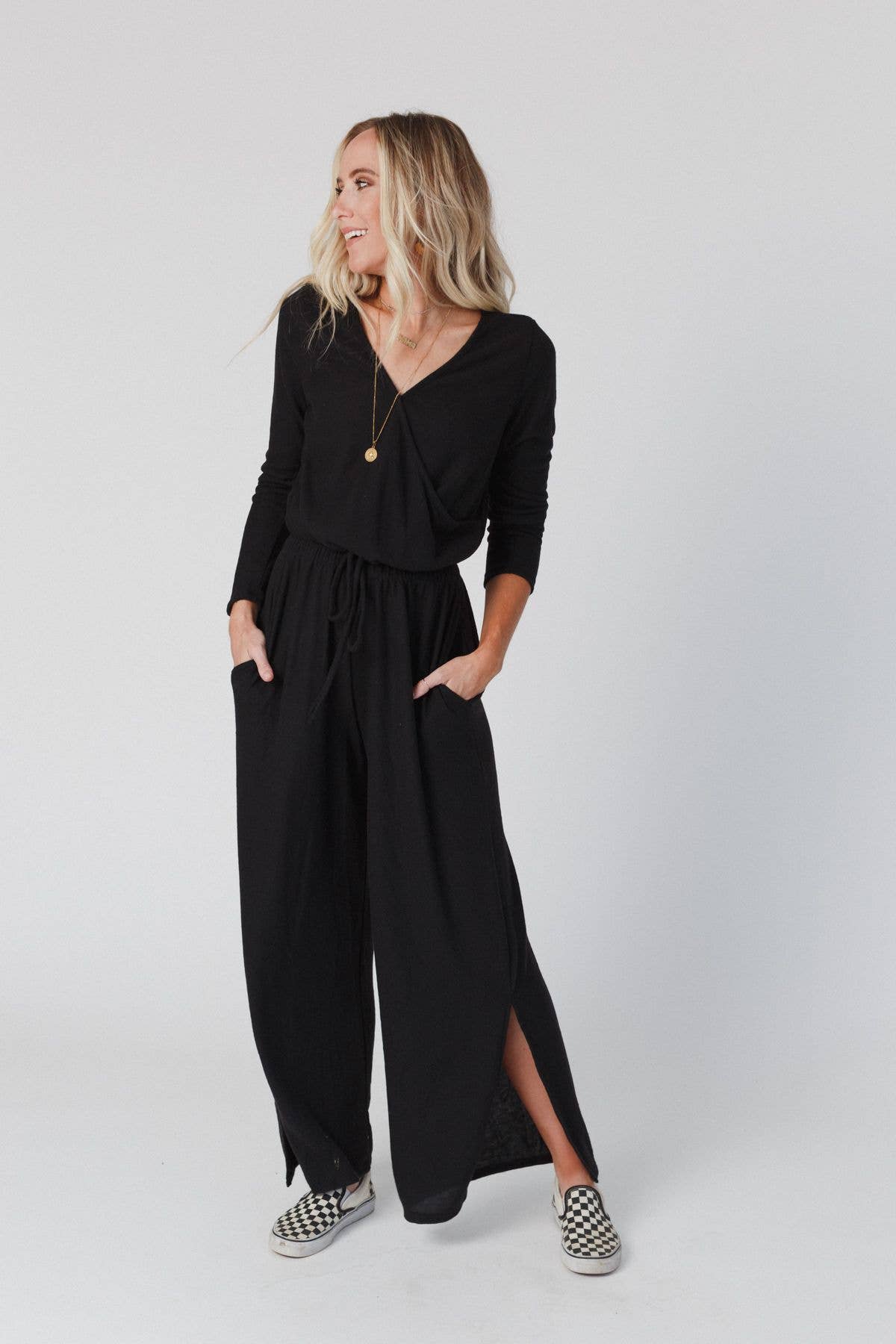 Three Bird Nest | As It Was Cross Front Jumpsuit | Black